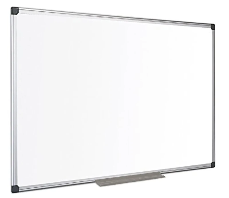 Bi-Office Maya Non-Magnetic Whiteboard, 180 x 120 cm, Double-Sided Dry-Wipe Surface, Aluminium Frame