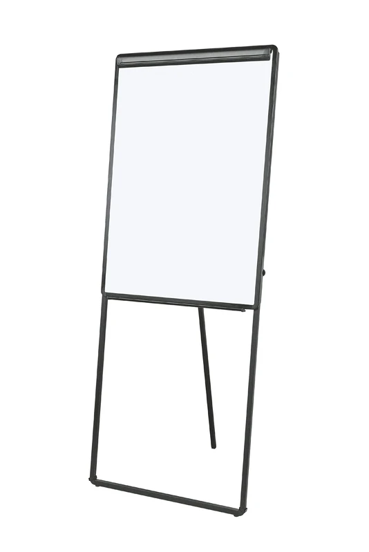 Bi-Office Classic Footbar Magnetic Flipchart Easel, Dry-Wipe Lacquered Steel Surface, Black Aluminium Frame, 700 x 1000 mm