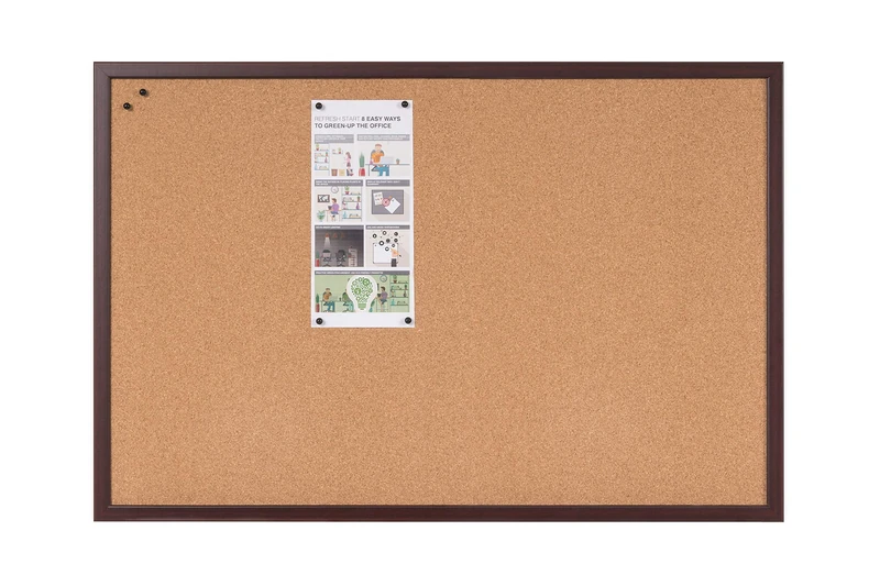 Bi-Silque SF152001659 Earth-It Cork Board with Executive Board under environmentally friendly and Natural cork layer, 1200x900 mm