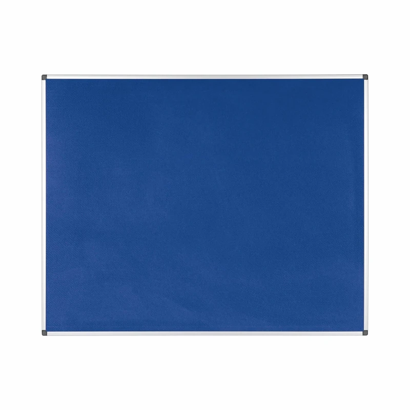 Bi-Office Maya Felt Notice Board, Blue Felt Surface, Aluminium Frame, 1500 x 1200 mm