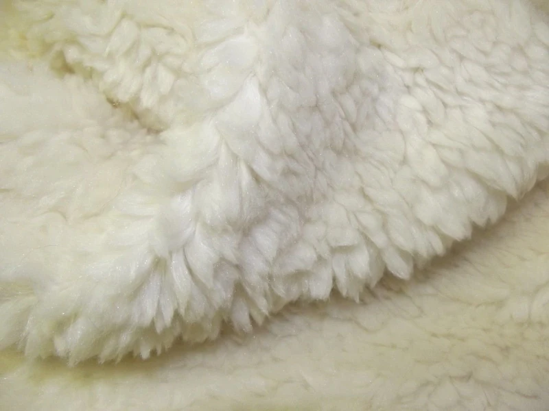 CRS Fur Fabrics Sherpa Faux Fur Fleece Sheep Skin Fabric Material, Polyester, Beige, 1 mtr-150cm x 100cm