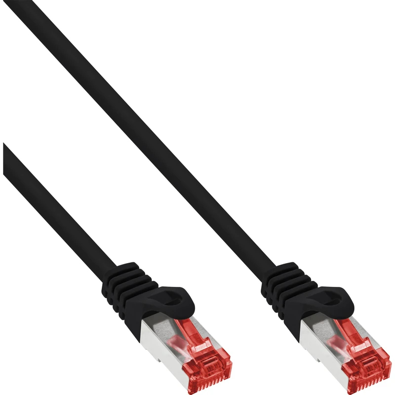 InLine 76133S Patch Cable, S/FTP (PiMf), Cat.6, 250 MHz, PVC, CCA, Black, 0.3 m