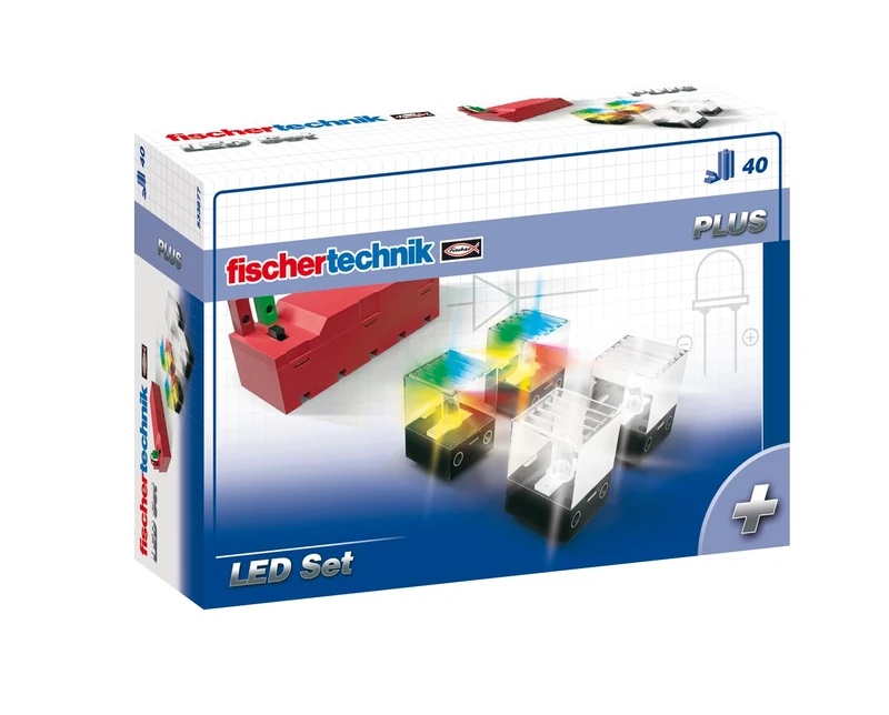 fischertechnik LED Set 533877 – Expansion Set with 2 Rainbow LEDs and 2 White LEDs for Exciting Lighting Effects