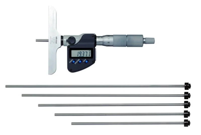 Mitutoyo 329-250-30 Depth Micrometre, Interchangeable Rod Type, 0 mm-150 mm