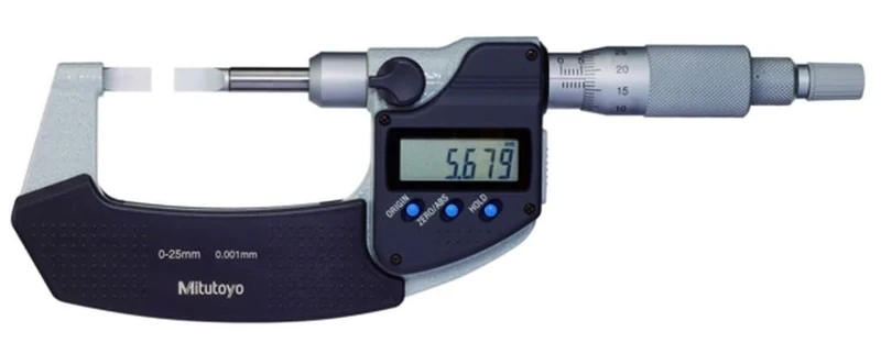 Mitutoyo 422-230-30 Series 422 Digimatic Blade Micrometre, Type A, 0 mm-25 mm Range