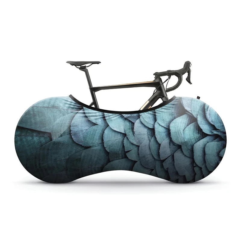 Velo Sock Bicycle Indoor Cover for Storage and Transportation, Stretchy Dirt Proof Fabric, Bike Travel Protection Cover – Feathers
