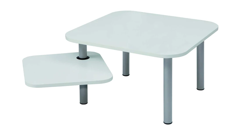 ALBA Zoe Coffee Table with Swiveling Shelf, 23.6 x 15.7 x 14.6 Inches, White