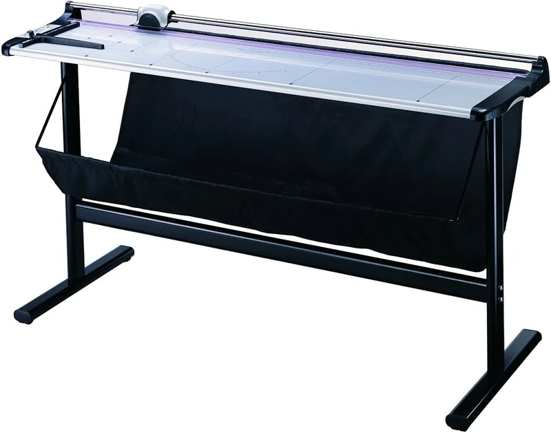 Olympia TR 1307 Rotary Cutter | Paper Cutter DIN A0 | 1300 mm Working Width | Paper Cutting Machine | Up to 7 Sheets | Paper Cutter with Collection Container & Base | Silver