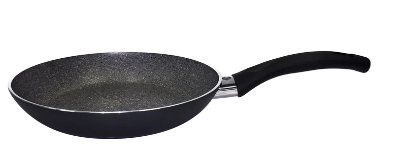 Ballarini 1006543 Frying Pan with Non-stick Coating, Suitable for Induction, With Temperature Control, 24 cm, Aluminium, Bologna Granitium, Black