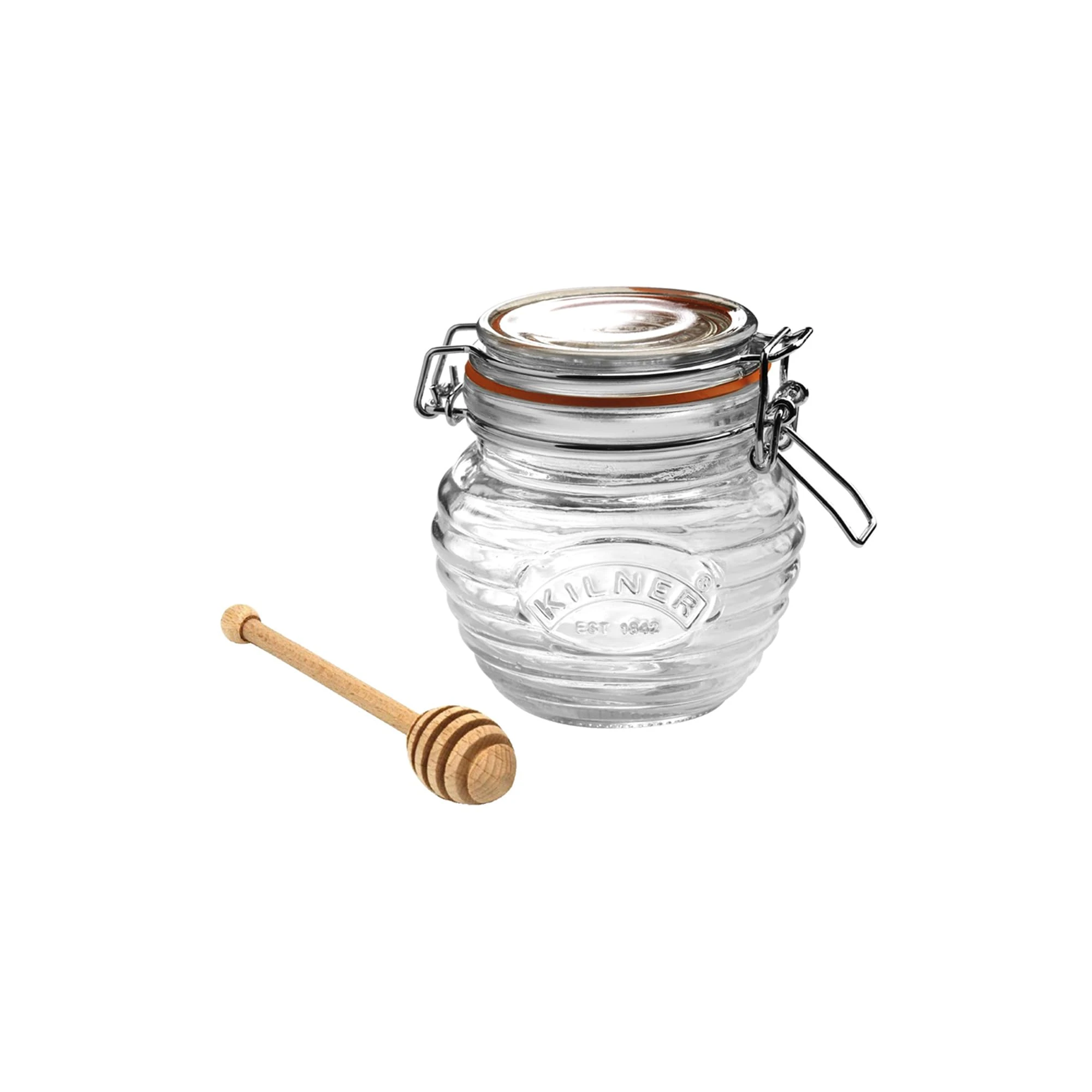 Kilner Glass Honey Pot with Dipper 0.4 Litre (400 ml) Airtight Storage Jar for Honey Treacle Syrup
