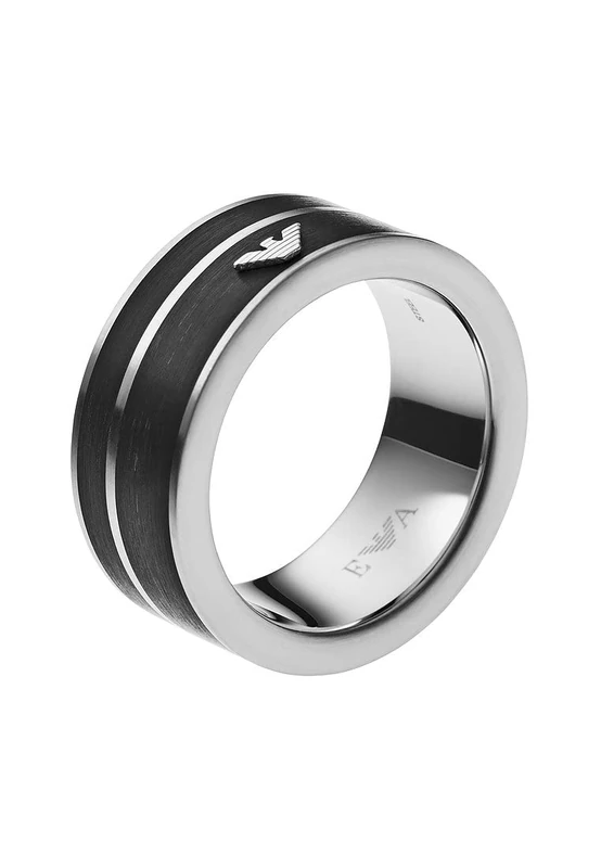 Emporio Armani Ring for Men , 9/10/11/11.5mm Silver Stainless Steel Ring, EGS2032040