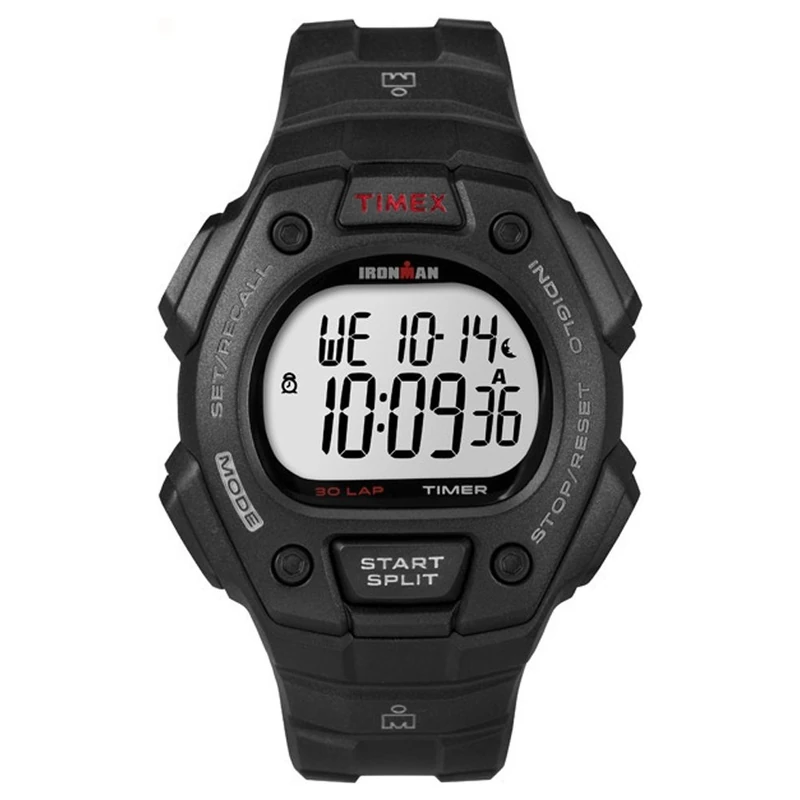 Timex Unisex Quartz Watch with LCD Dial Digital Display and Black Resin Strap T5K822
