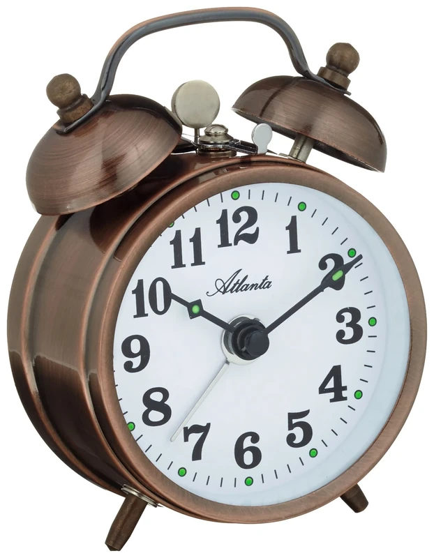 Atlanta Alarm Clock Analogue 1068–18 Mech. Copper - Image 1