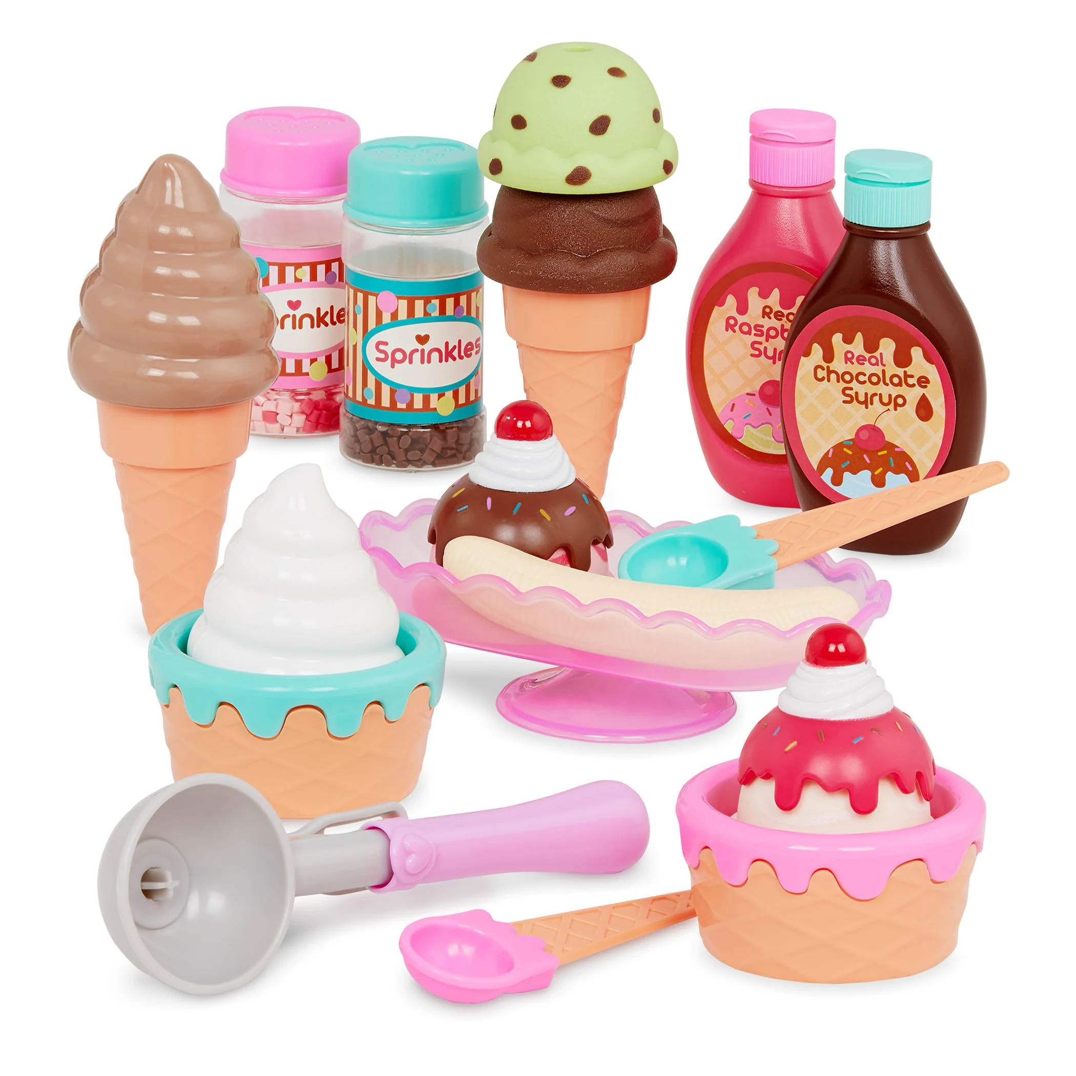 Battat – Play Circle – Toy Food – Ice Cream Set – Kitchen Accessories For Kids – Pretend Play – Sweet Treats Ice Cream Parlour – 3+ Years(21 Pieces)