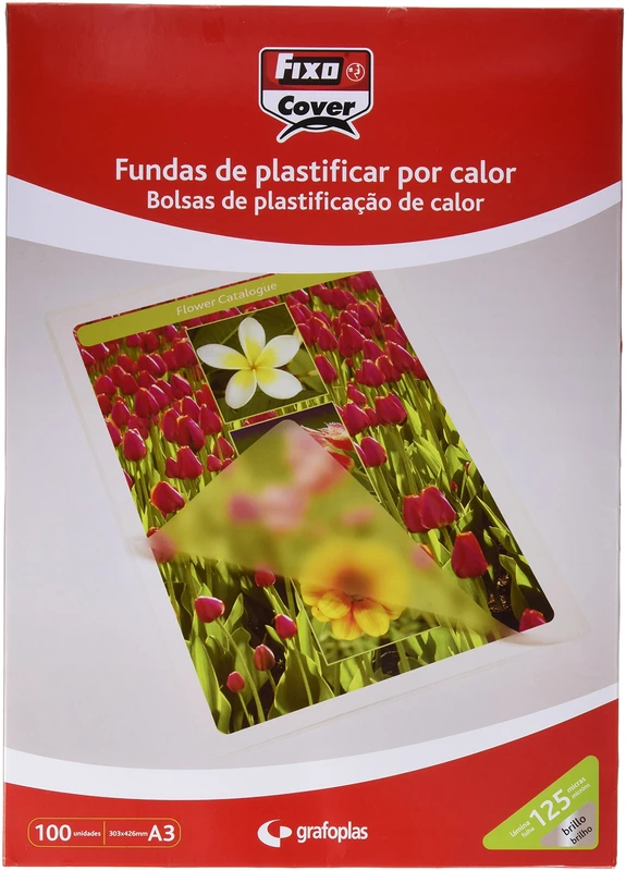 Fixo 1021000 – Box of 100 A4 Laminating Pouch A3, Gloss, 303 x 426 mm 125 my - Image 1