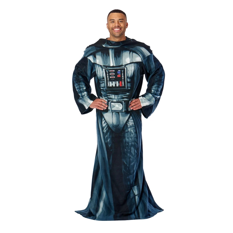 Northwest Star Wars Full Body Player Comfy Throw Blanket with Sleeves, Polyester, Black, Adult (48 x 71 in)