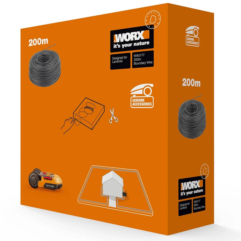 WORX Landroid Boundary Wire for Robotic Lawnmowers 200 m - Pack of 1 - WA0177