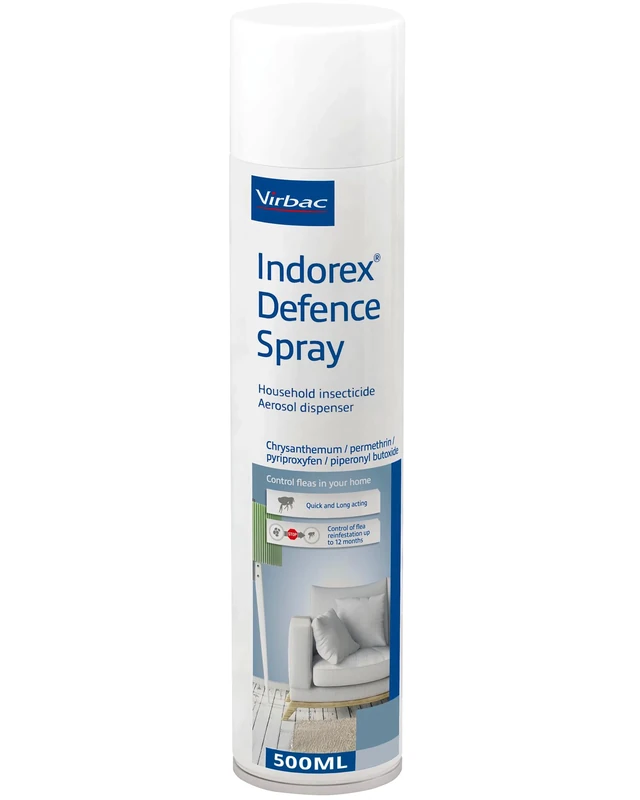 Virbac Indorex Defence Household Spray | Protect Home from Fleas and House Dust Mites | Long-Lasting Protection for Up to 12 Months | 500ml Can