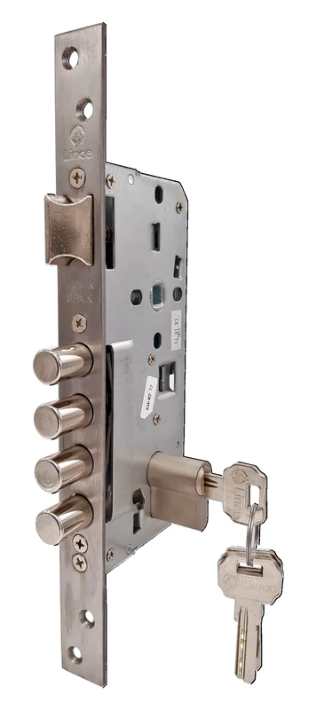 Lince Deadbolt Lock SEG Wood INOX Rect 50 mm