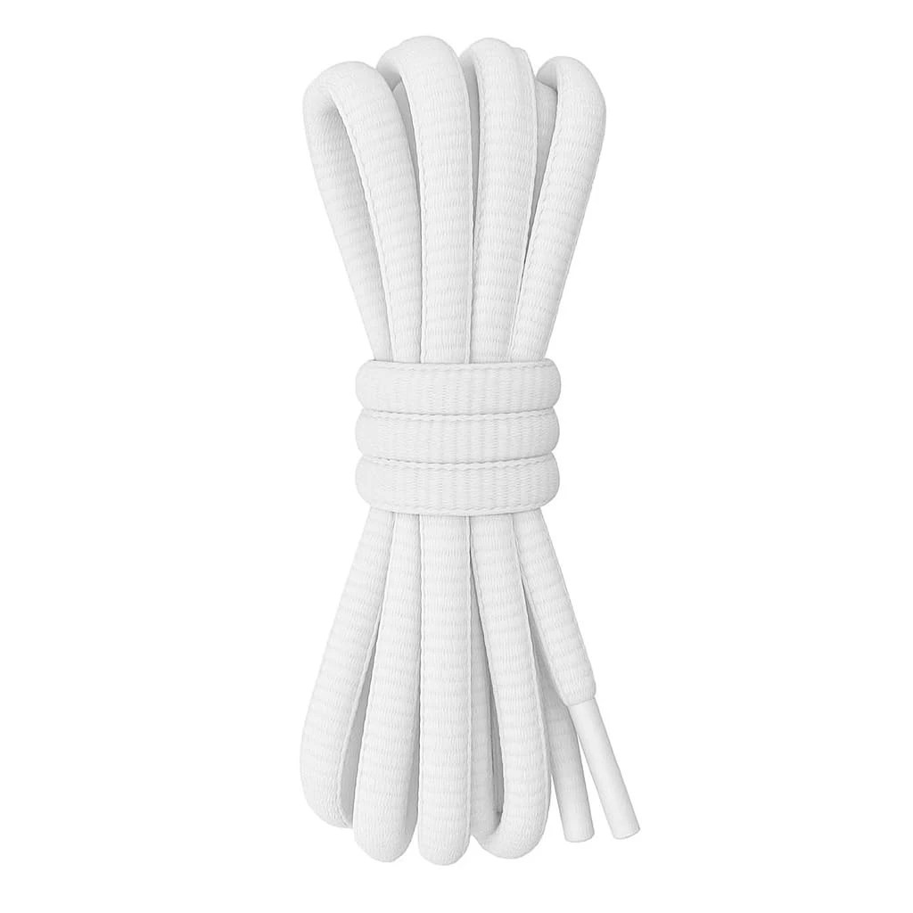 Smart Laces 120cm /47” White Round Oval Sports Shoe Laces, look great in Trainers for Tennis Sports Basketball Football boots Athletics Runners Sneaker & Trainer Half Round Shoe Laces