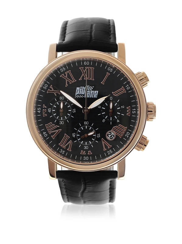 PITLANE Watch with Miyota Movement Man PL-1004-3 42 mm, Black, Strap.