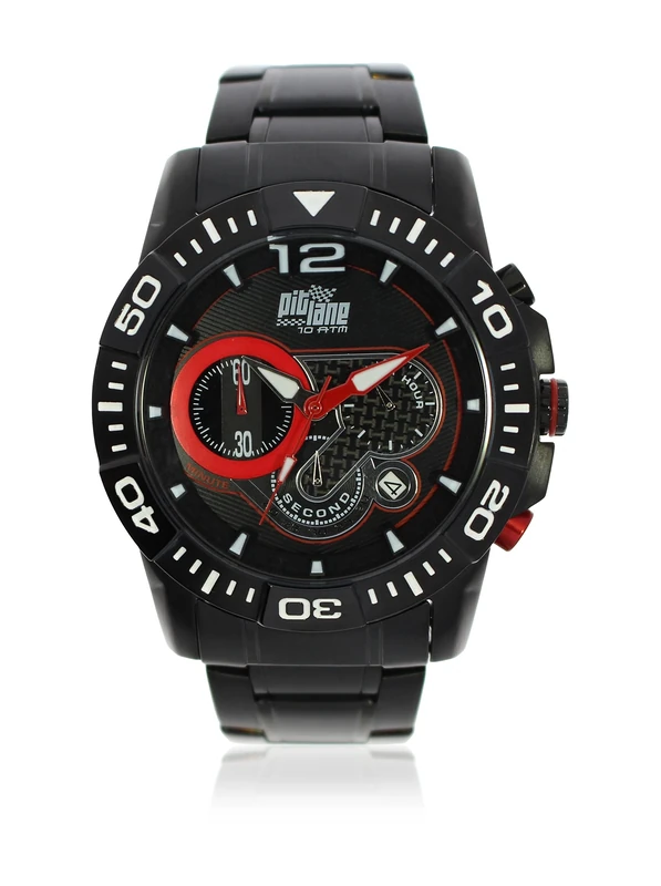 Pit Lane Watch for Men, Chronograph Display and Stainless Steel Strap PL-1013-1