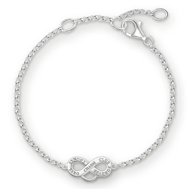 Thomas Sabo Women Charm Bracelet Infinity Charm Club 925 Sterling Silver X0204-001-12-L19,5v