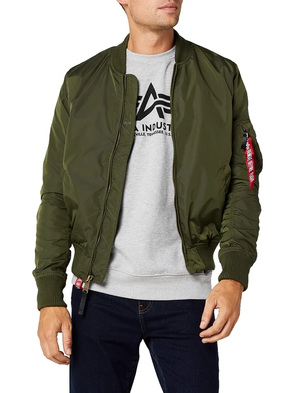 Alpha Industries MA-1 TT Bomber Jacket for Men Dark Green