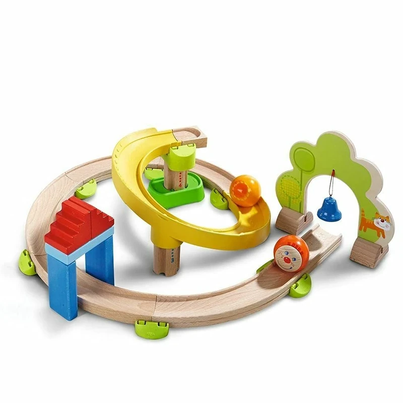 HABA Kullerbu Spiral Ball Track Set For Kids | Wooden Construction Track With Smooth Marbles & Fun Spiral Run | Creative Building Toy For Boys & Girls | Early Learning Playset For Motor Skills & Play