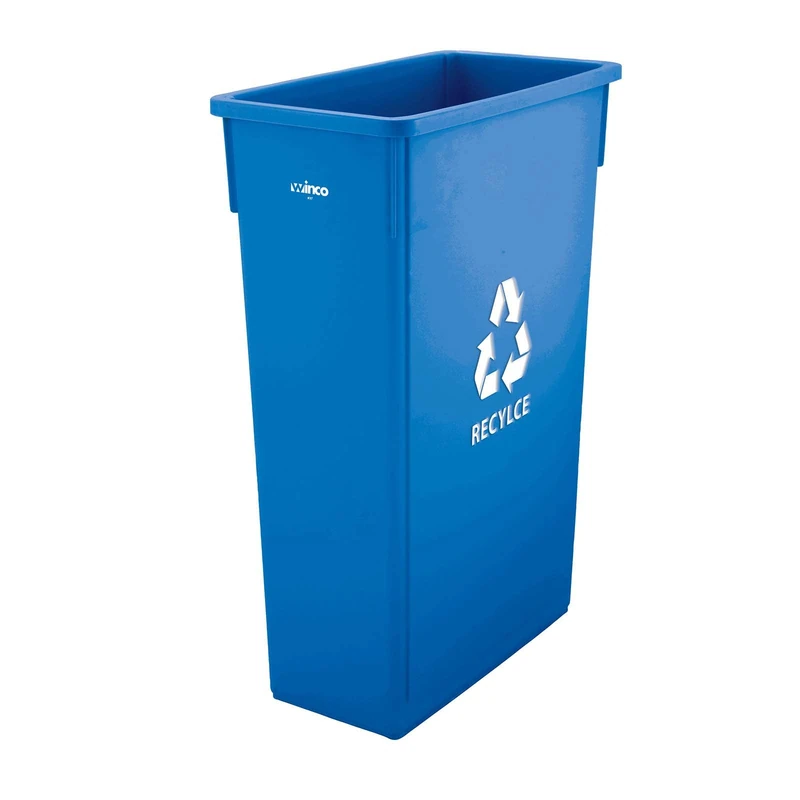 Winco Slender Recycle Trash Can 23 gal with Recycle sign PTC-23L NEW - Image 1