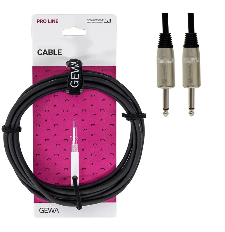 GEWA speaker cable Pro Line 6m, black, REAN plug, 6.3 mm mono jack - 6.3 mm mono jack, 190635