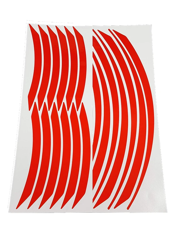 Modular Refractive Wheel Stripes for Motorcycle, Red