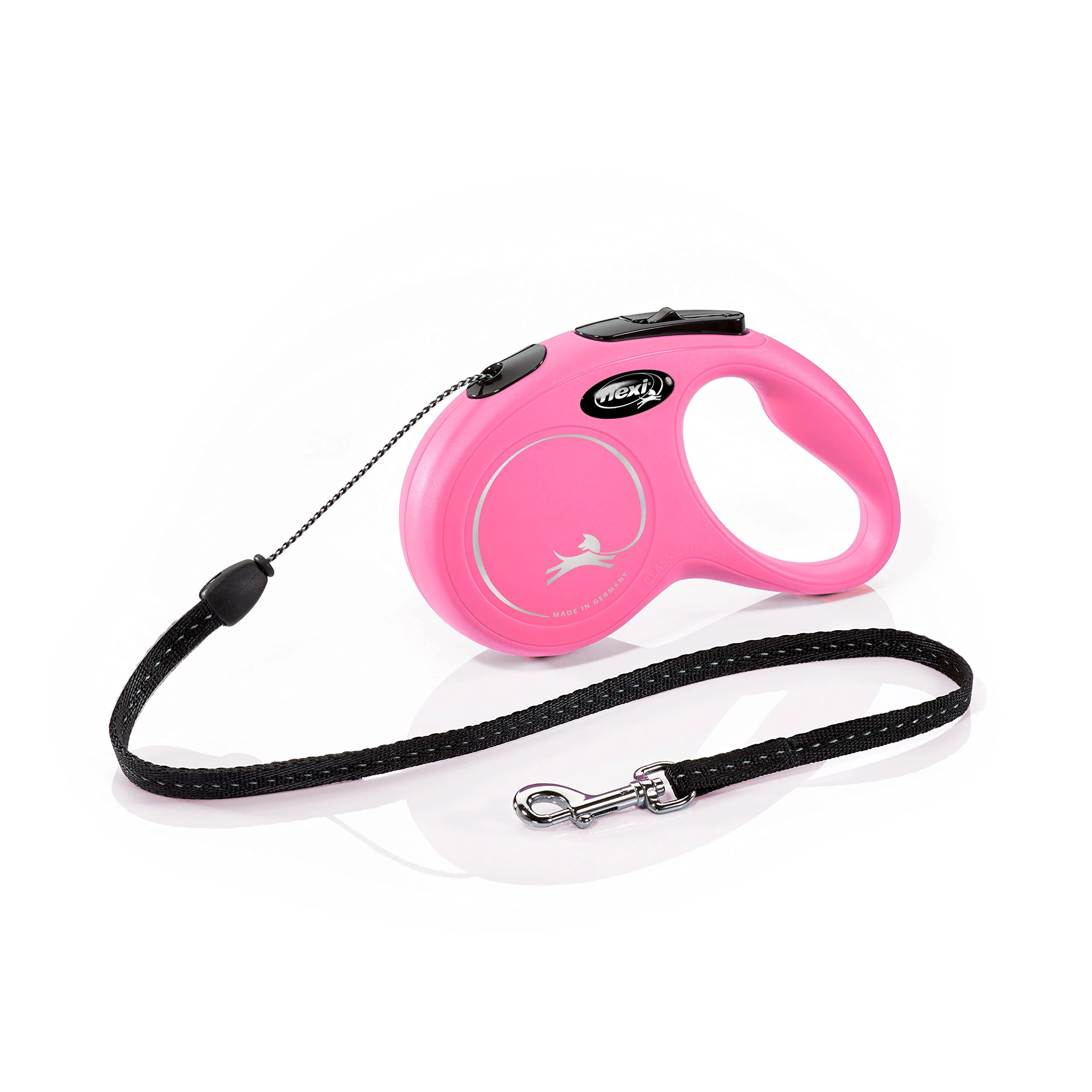 Flexi New Classic Cord Pink Small 5m Retractable Dog Leash/Lead for dogs up to 12kgs/26lbs