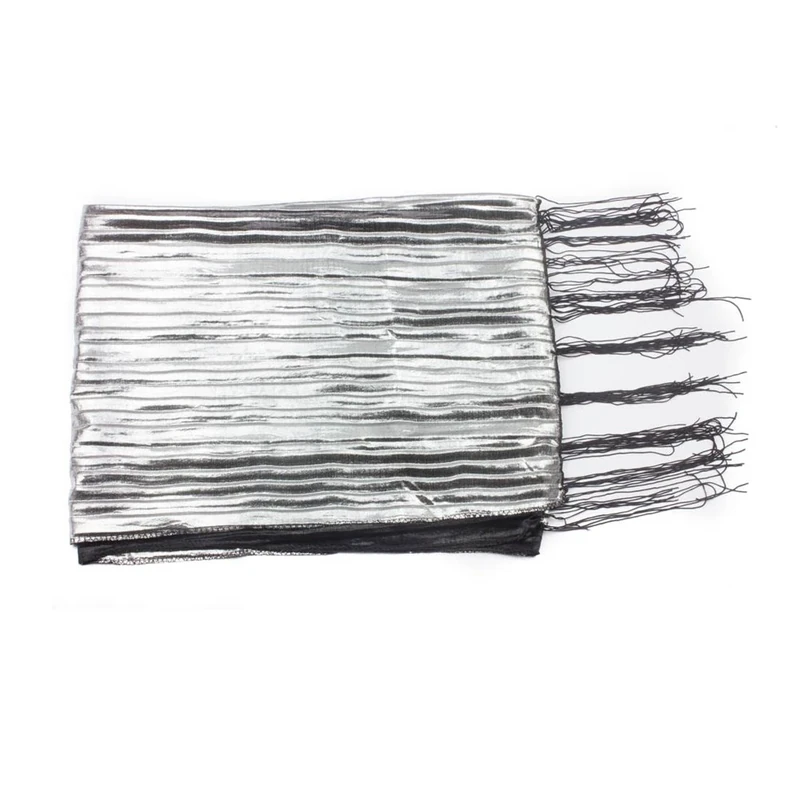 Mytoptrendz® Ladies Lightweight Crinkle Reversible Metallic Silver And Black Scarf Wrap Shawl