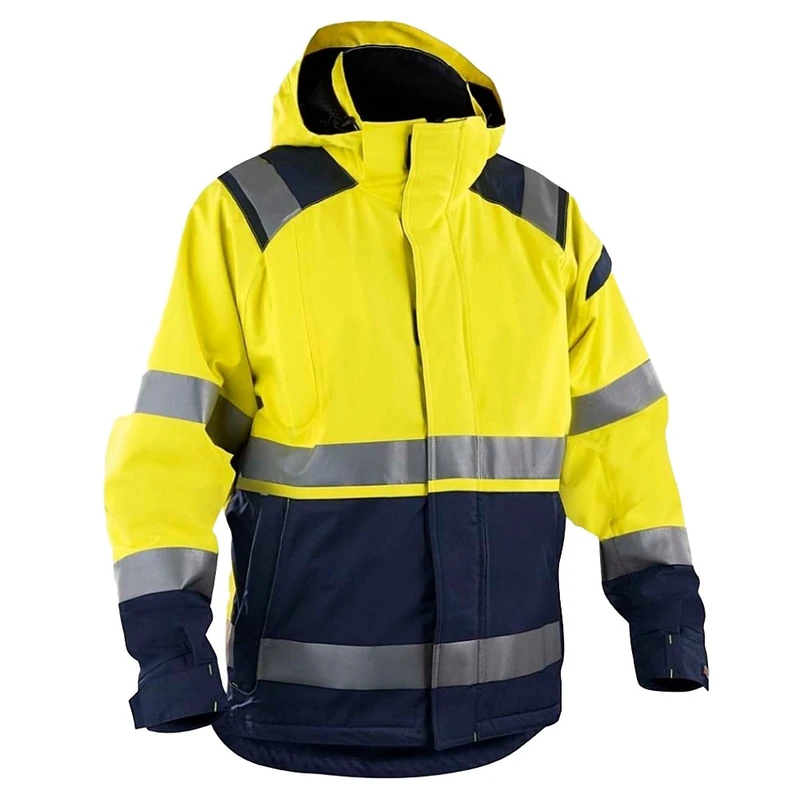 Blakläder 4987198733894XL Size 4X-Large "Hi-Vis" Shell Jacket - Yellow/Navy Blue