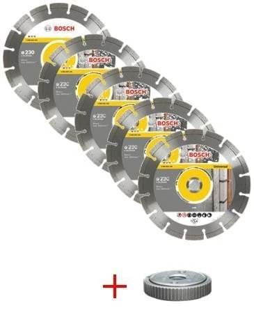 Bosch m289136 – Pack 5 Disc Diamond 115 mm with 1 Nut SDS-Click