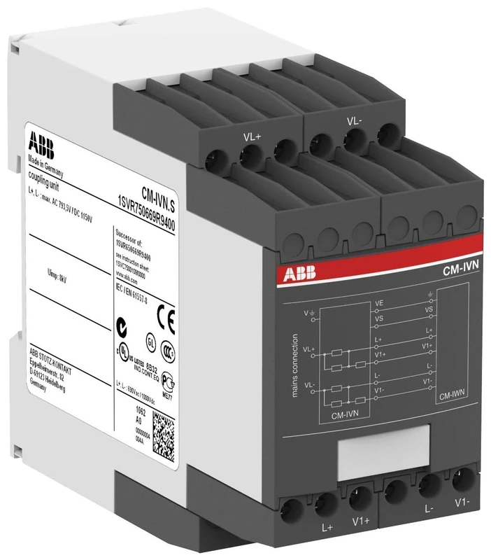 ABB CM-IVN.S Coupling Unit Voltage Range Expansion for CM-IWN.1 (ABB1SVR750669R9400)