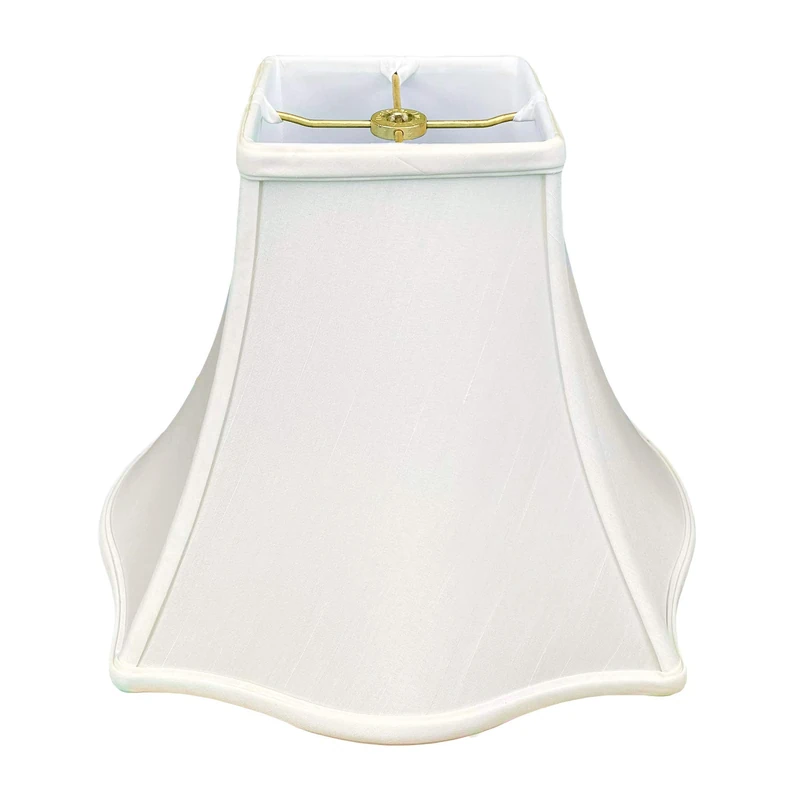 Royal Designs, Inc Fancy Square Bell Basic Lamp Shade, Fabric, White