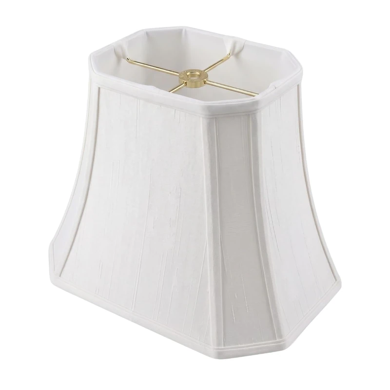 Royal Designs Rectangle Cut Corner Lamp Shade - White - (7 x 10) x (12.25 x 18) x 13.25