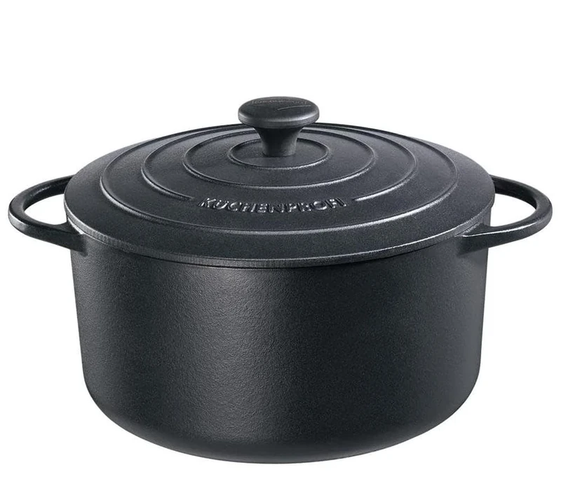 Küchenprofi Stewing Pan Round, Cast Iron, black, 28 x 28 x 13.5 cm