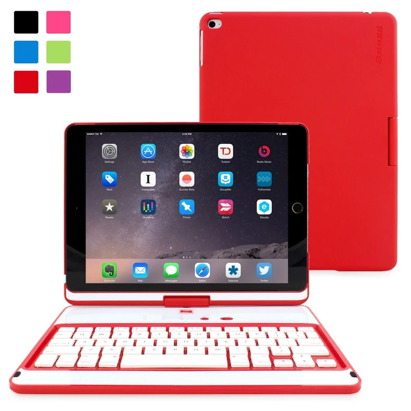 Snugg Apple iPad 9.7 (2017 / 2018) and iPad Air Keyboard and Folio Case Red