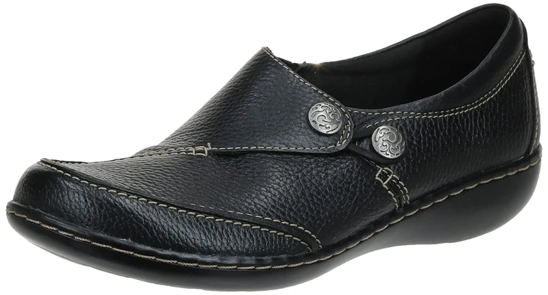 Clarks Women's Ashland Lane Q Slip-On Loafer, Black, 7.5 UK
