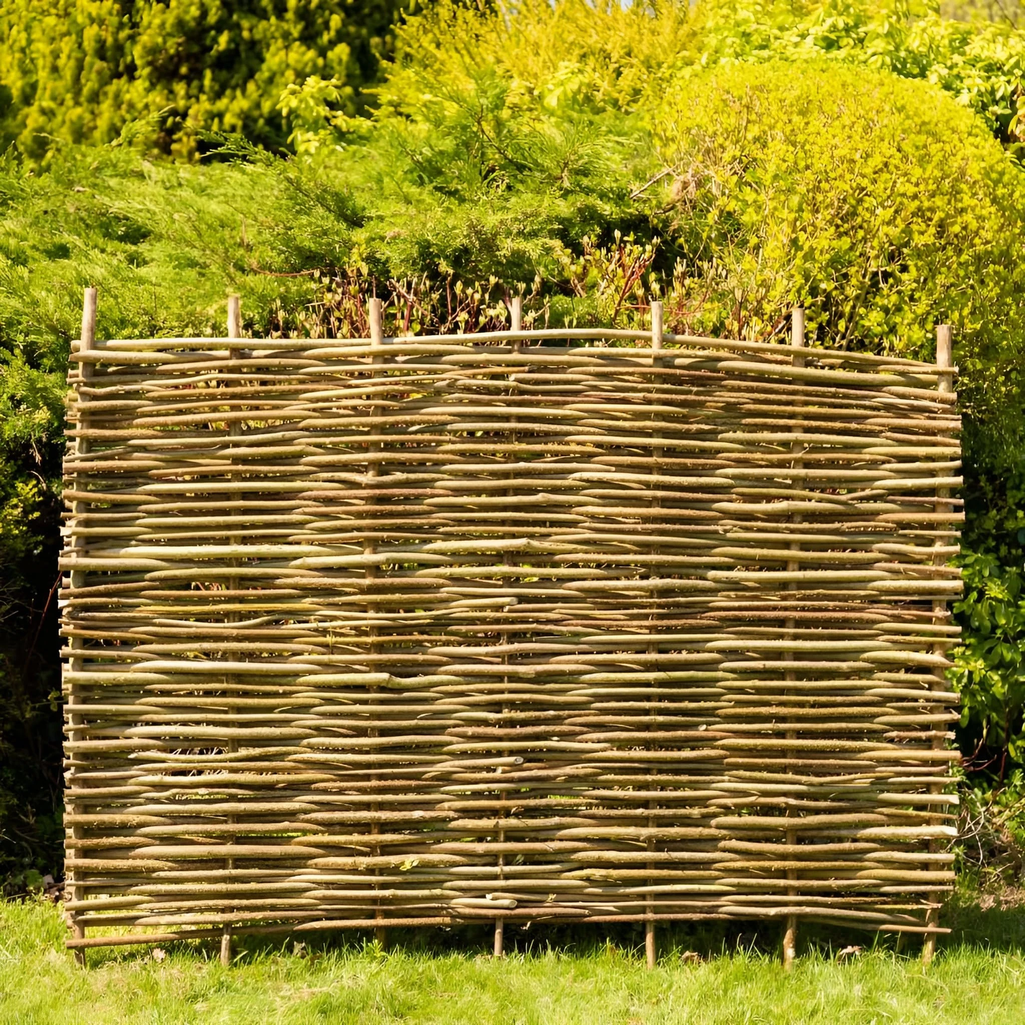 Papillon 5 Pack Premium Hazel Hurdle Garden Fence Panels Wattle Fencing Panel 1.8m x 1.5m (6ft x 5ft)