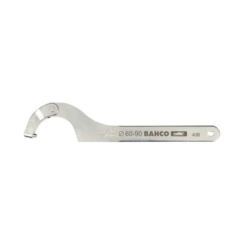 Bahco 40B-50-120 Adjustable Pin Wrench, Silver, 50-120 mm