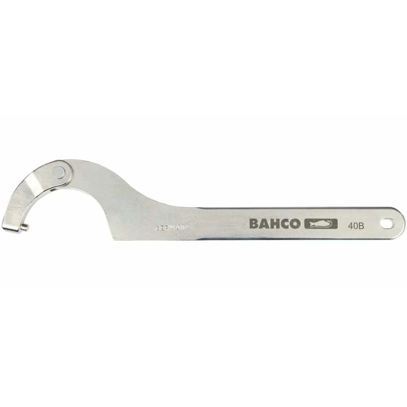 Bahco 40B-115-165 Adjustable Pin Wrench, Silver, 115-165 mm