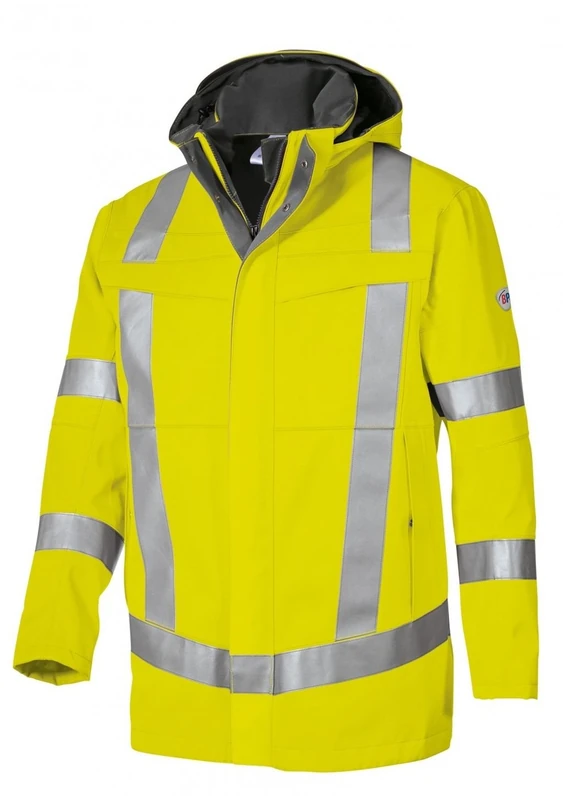 BP 1791-555-74 Bib & Brace, Stretch Braces With Clip Fastenings, 295,00 G/M², Fabric Blend, Mid Green/Black, Size 33N