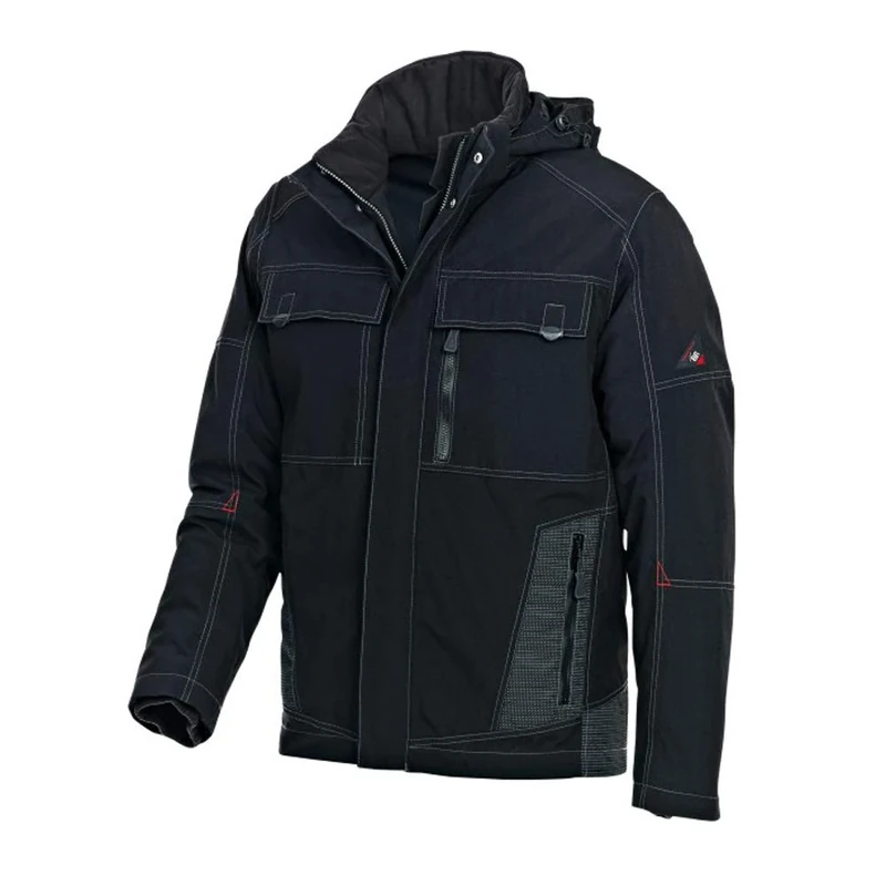 BP 1875-888-32-XS Weatherproof Work Jacket, Fully Padded with Thermal Quilted Lining, 220.00 g/m² 100% Polyamide, Black, XS