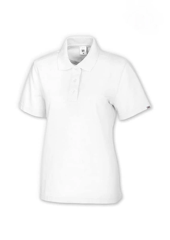 BP 1648-181-21-L, Women's polo shirt, 1/2 sleeve, polo collar with button facing, 64 cm 220,00 g/m², fabric blend white, L
