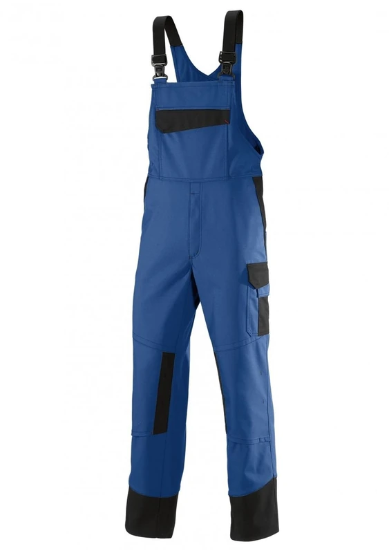 BP 1807-560-52 Bib & Brace, Stretch Braces With Clip Fastenings, 310,00 G/M², Fabric Blend, Mid Grey/Black, Size 35/36