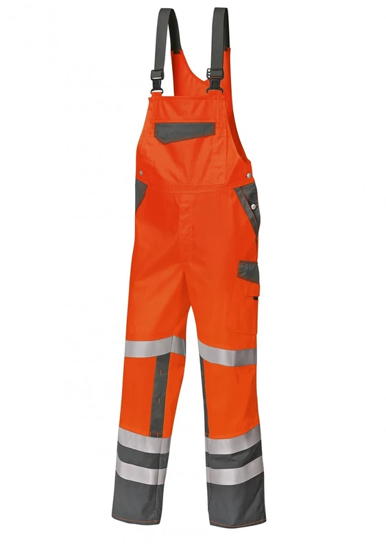 BP 1804-720-5332 Bib & Brace, Stretch Braces With Clip Fastenings, 305,00 G/M², Reinforced Cotton, Dark Grey/Black, Size 37/38N